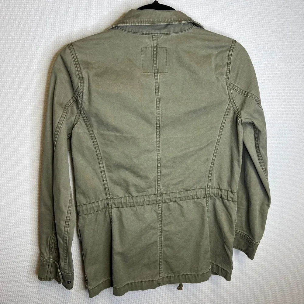 Madewell Fleet Jacket‎ Army Green Cotton Utility Field Jacket Hidden Hood XS